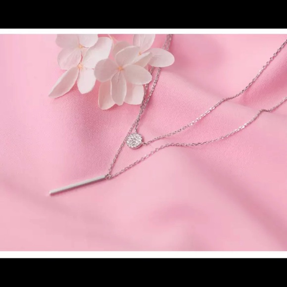 New 925 Sterling Silver Double Layer Necklace - Picture 7 of 7